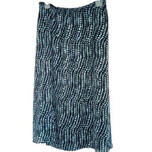 Printed Blue and Black Skirt 1X